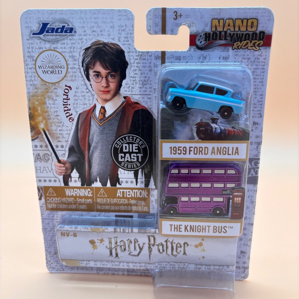 Jada Nano Hollywood Rides Harry Potter 1959 Ford Anglia & Knight Bus NV-6 Set